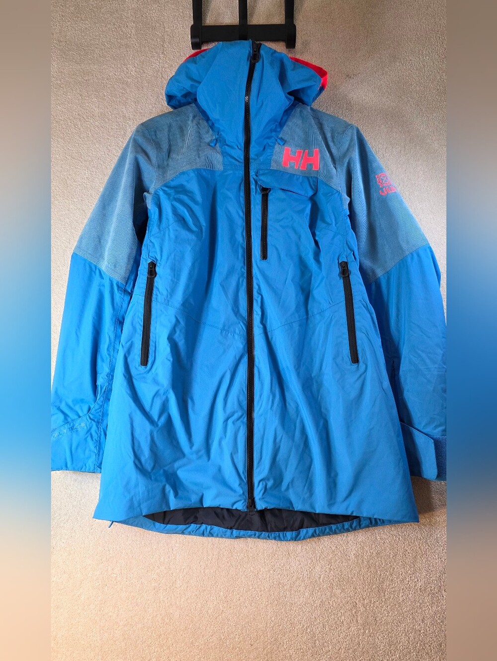 Helly Hansen Whitewall Lifaloft Jacket Ullr Skiing Blue Life Pocket Womens L